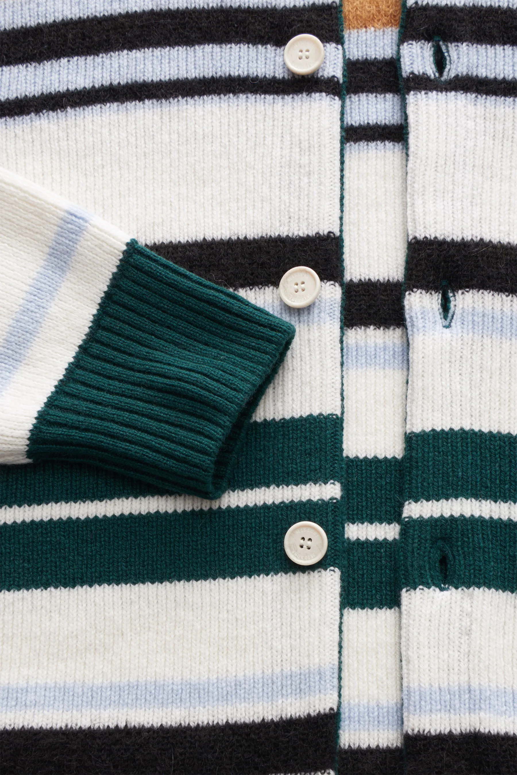 Missoni - Herren - Strick-Overshirt beige/weiß/grün gestreift – Bild 3