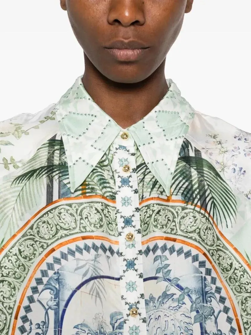 Camilla - Jardim Party Shirt - Größe L - grün – Bild 3