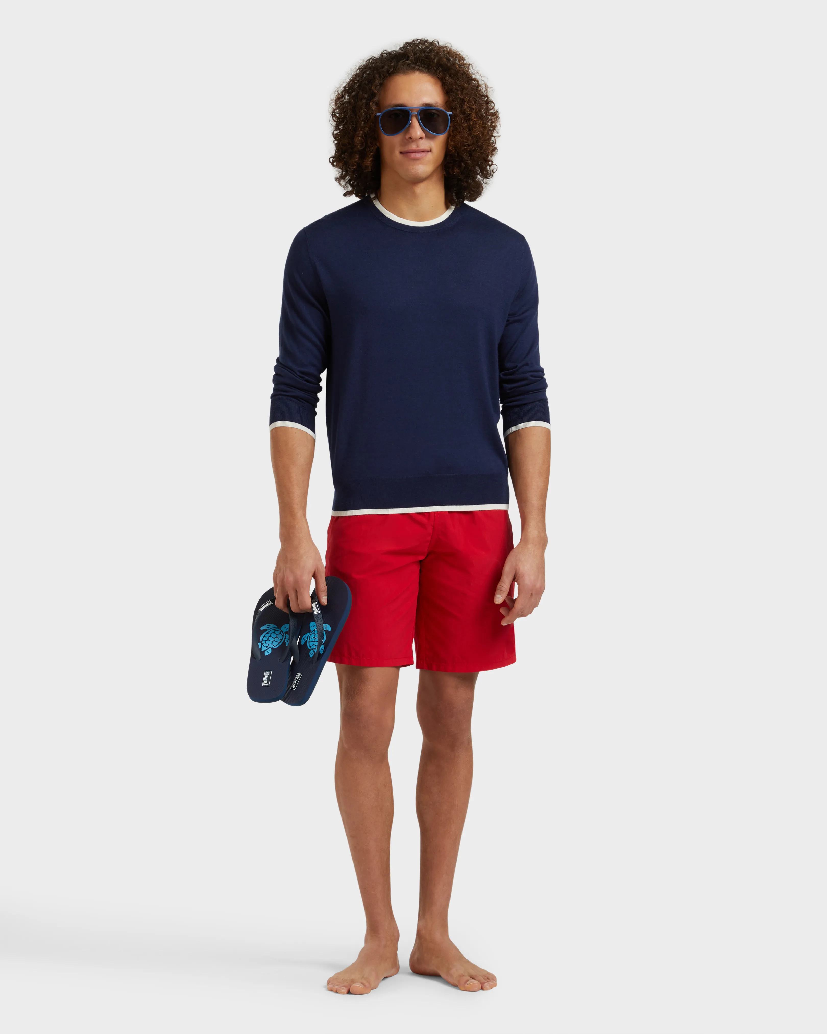 Vilebrequin - Mit Wasser Reagierende, Lange Ronde Des Tortues Badeshorts Für Herren - Bademode - Okoa - Rot - Größe XXL – Bild 5