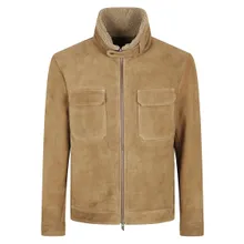 Salvatore Santoro - Brown Suede Jacket With Plush Shearling Lining And - Größe 50 - beige Salvatore Santoro - Brown Suede Jacket With Plush Shearling Lining And - Größe 50 - beige