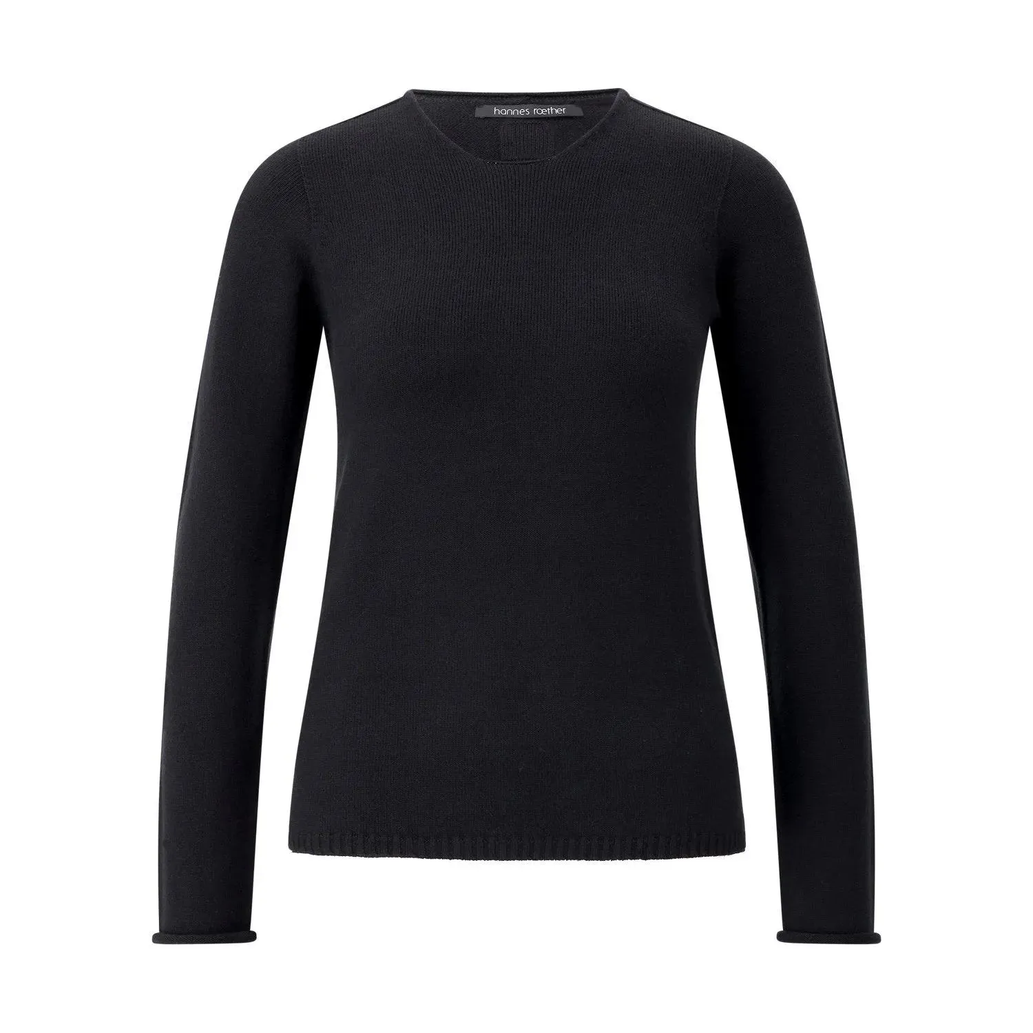 Hannes Roether - Strickpullover mit Rundhalsausschnitt - Größe S - schwarz Hannes Roether - Strickpullover mit Rundhalsausschnitt - Größe S - schwarz