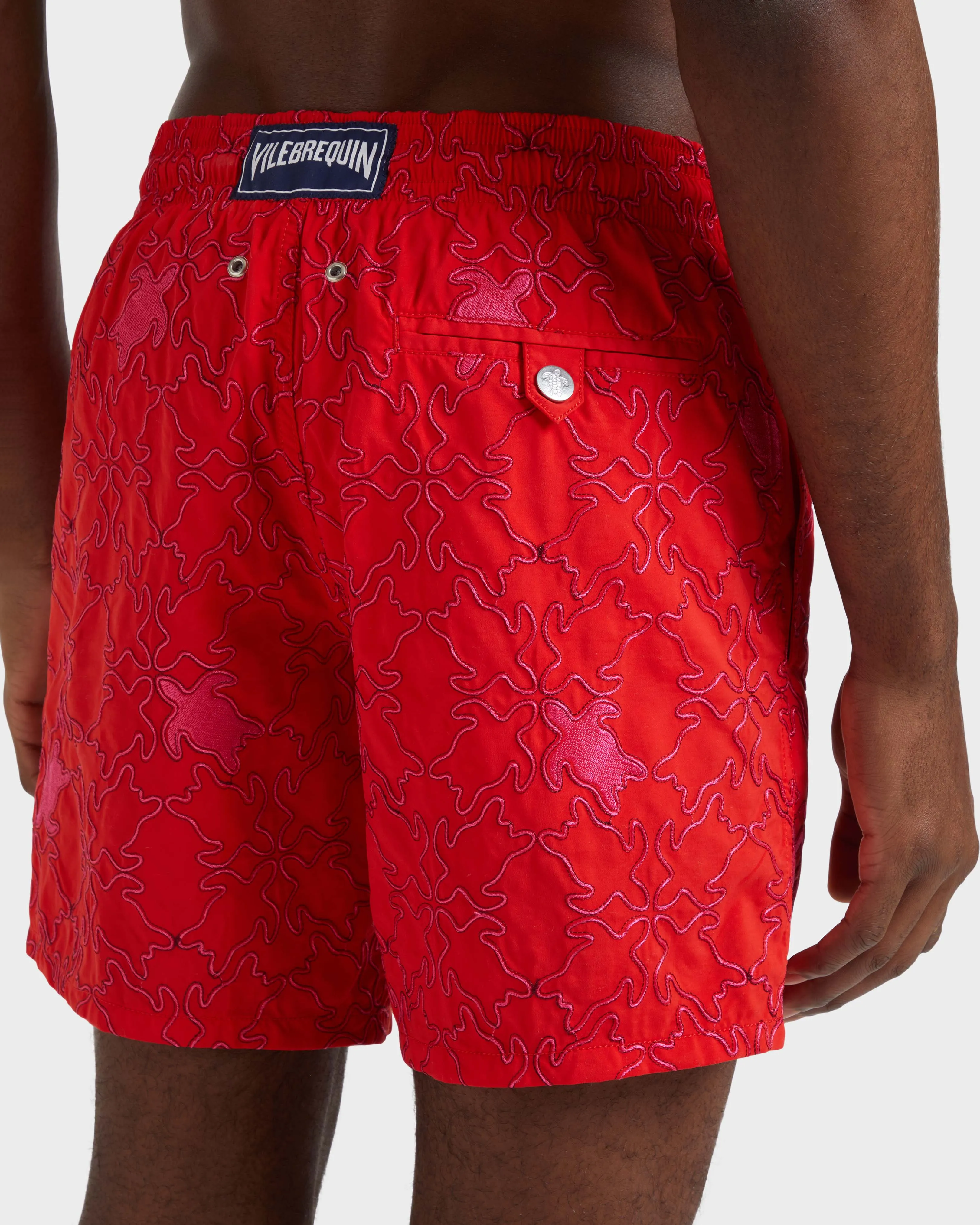 Vilebrequin - Herren-badeshorts Turtles Net Bestickt – Limitierte Auflage - Bademode - Mistral - Rot - Größe S – Bild 6