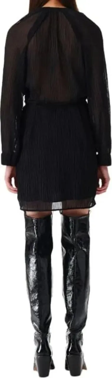 Iro - Alvina V-neck Mini Dress Black - Größe 36 - schwarz – Bild 4