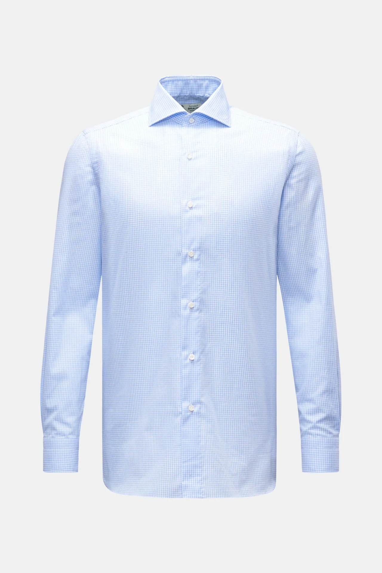 Borrelli - Herren - Business Hemd %27Nando%27 Haifisch-Kragen weiß/blau kariert Borrelli - Herren - Business Hemd %27Nando%27 Haifisch-Kragen weiß/blau kariert