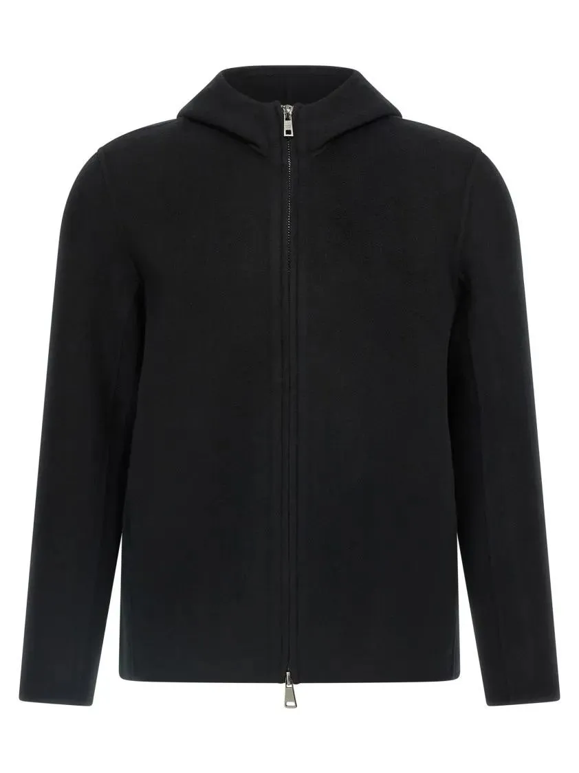 Giorgio Brato - Cashmere Wool Hooded Jacket - Größe L - schwarz Giorgio Brato - Cashmere Wool Hooded Jacket - Größe L - schwarz
