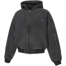 Represent - Cropped Hooded Bomber Jacket With Subtle Logo Deta - Größe S - schwarz Represent - Cropped Hooded Bomber Jacket With Subtle Logo Deta - Größe S - schwarz