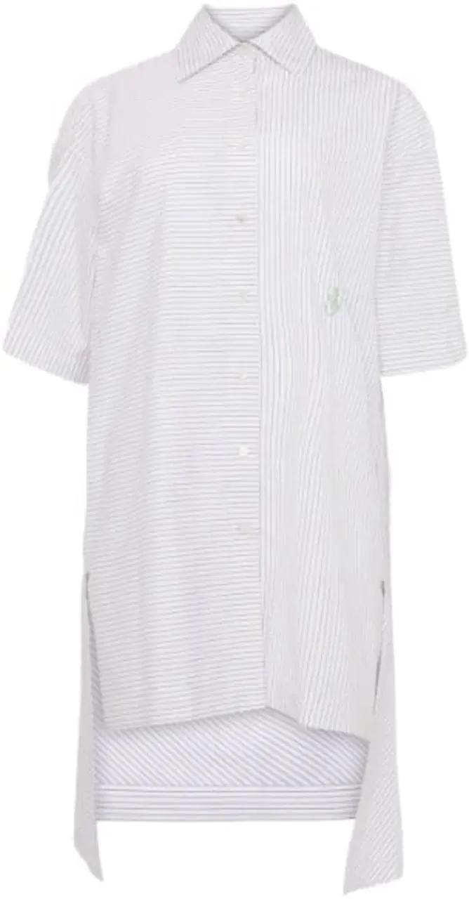 J.W.Anderson - Short Sleeve Step Hem Shirt Dress Grey/white - Größe UK 10 - weiß J.W.Anderson - Short Sleeve Step Hem Shirt Dress Grey/white - Größe UK 10 - weiß