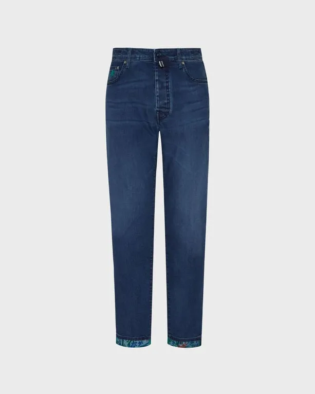 Vilebrequin - Tropical Flowers Denimhose Im 5-taschen-design Für Herren - Jeanshose - Gbetta18 - Blau - Größe 32 Vilebrequin - Tropical Flowers Denimhose Im 5-taschen-design Für Herren - Jeanshose - Gbetta18 - Blau - Größe 32