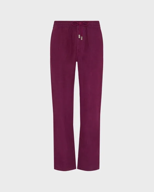 Vilebrequin - Solid Weite Leinenhose Für Herren - Hose - Pacha - Violett - Größe M Vilebrequin - Solid Weite Leinenhose Für Herren - Hose - Pacha - Violett - Größe M