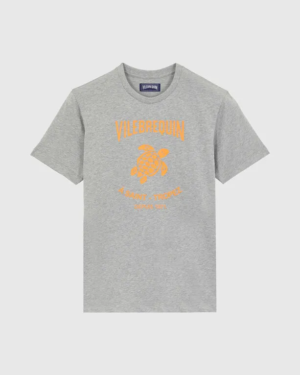 Vilebrequin - Baumwoll-t-shirt Mit Aufgedrucktem Kontrastlogo Aus Gummi Für Herren - T-shirt - Portisol - Grau - Größe M Vilebrequin - Baumwoll-t-shirt Mit Aufgedrucktem Kontrastlogo Aus Gummi Für Herren - T-shirt - Portisol - Grau - Größe M