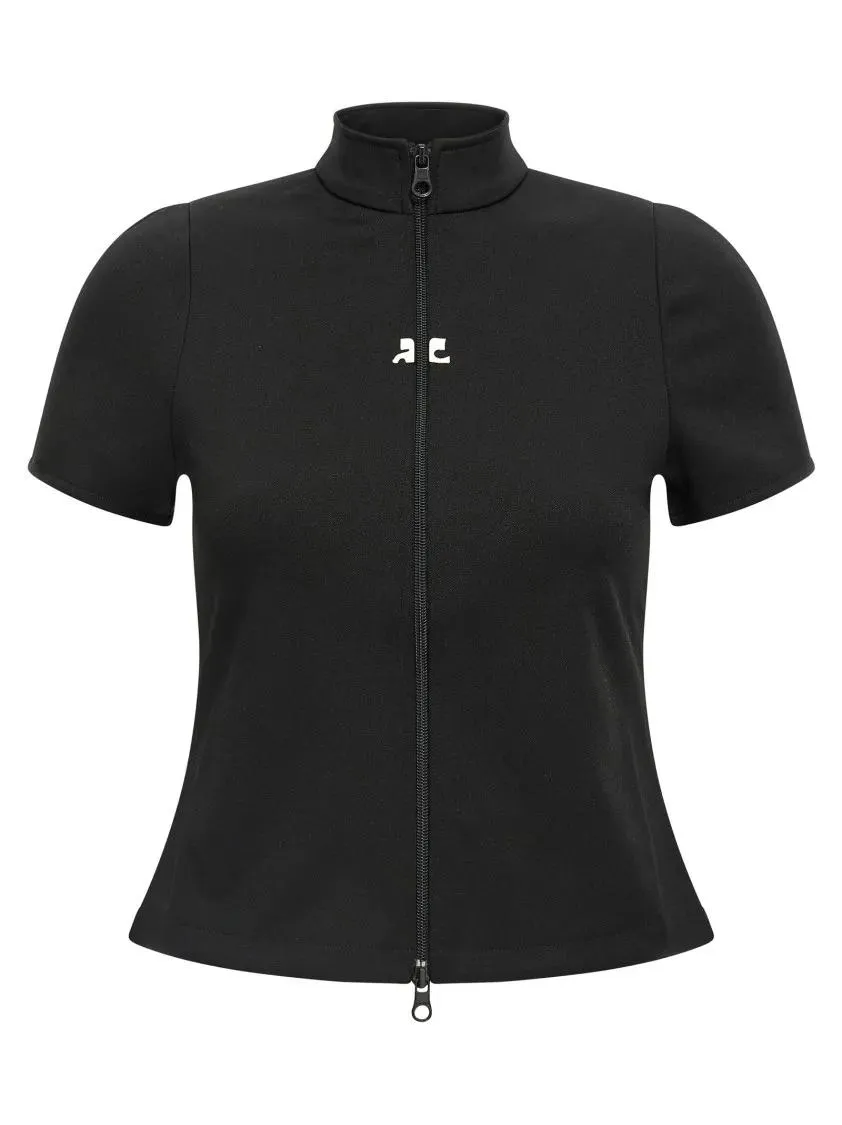 Courrèges - %27Interlock Zipped%27 Top - Größe XS - schwarz Courrèges - %27Interlock Zipped%27 Top - Größe XS - schwarz