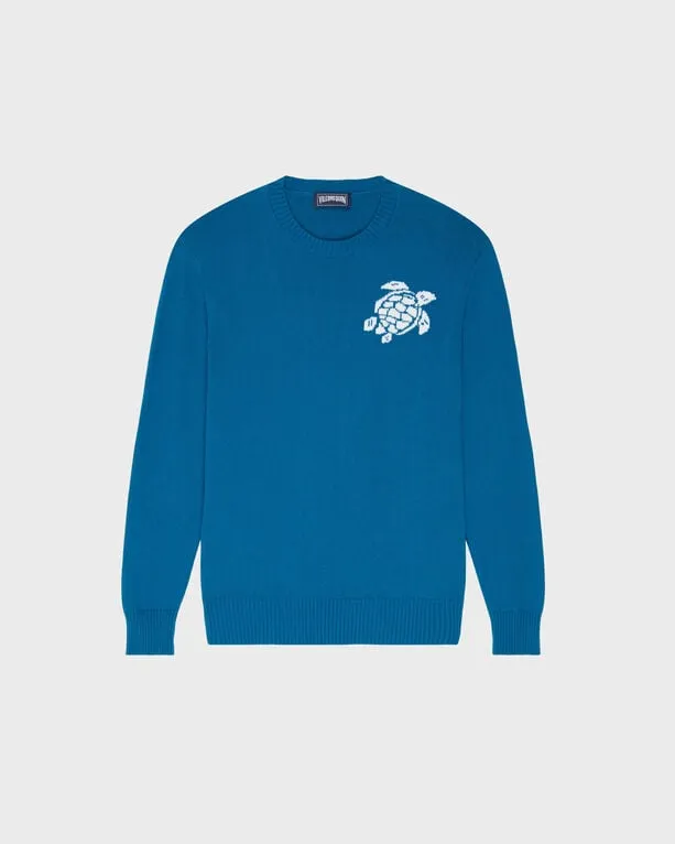 Vilebrequin - Turtle Rundhalspullover Aus Baumwolle Und Kaschmir Für Herren - Pullover - Rayol - Blau - Größe XXL Vilebrequin - Turtle Rundhalspullover Aus Baumwolle Und Kaschmir Für Herren - Pullover - Rayol - Blau - Größe XXL