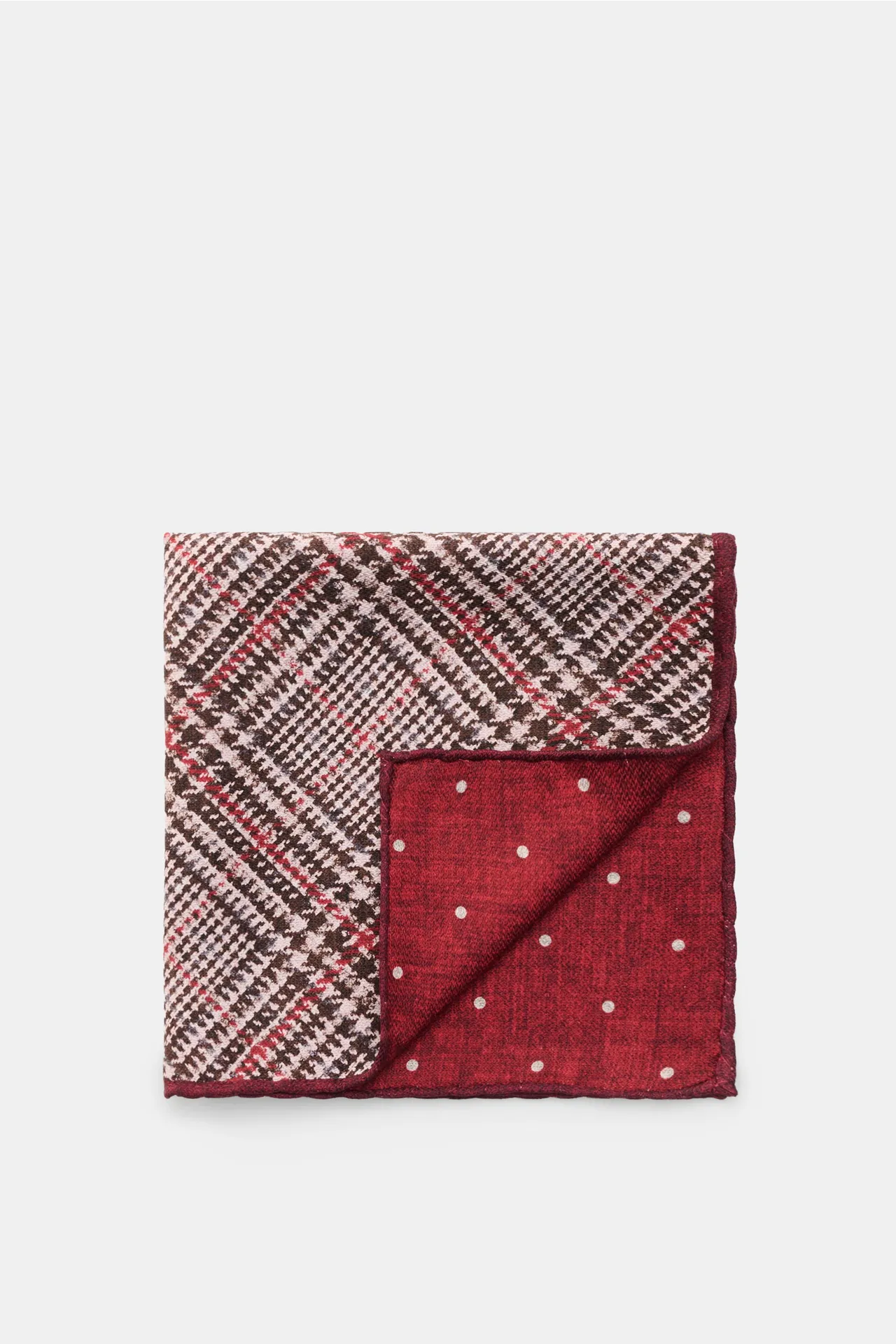 Brunello Cucinelli - Herren - Seiden-Einstecktuch braun/rot/weiß gemustert Brunello Cucinelli - Herren - Seiden-Einstecktuch braun/rot/weiß gemustert