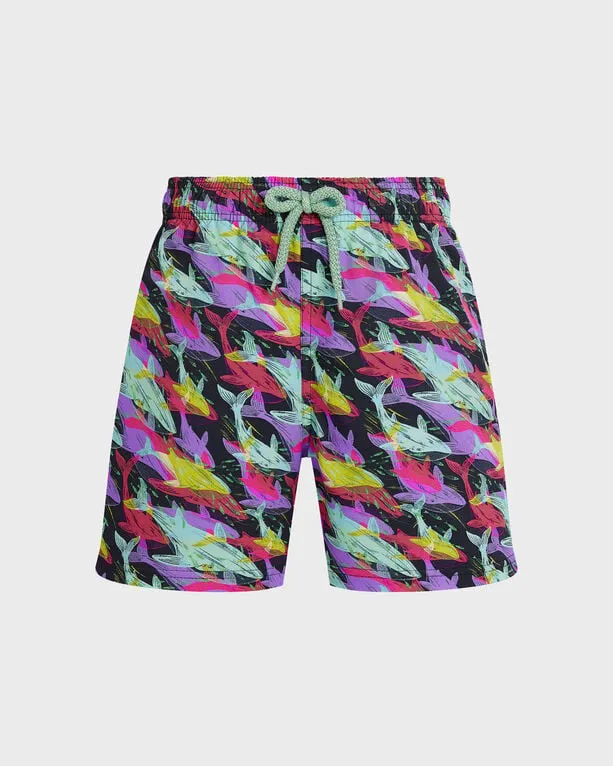 Vilebrequin - Whales Offset Stretch-badeshorts Für Jungen - Bademode - Jirise - Blau - Größe 8 Vilebrequin - Whales Offset Stretch-badeshorts Für Jungen - Bademode - Jirise - Blau - Größe 8