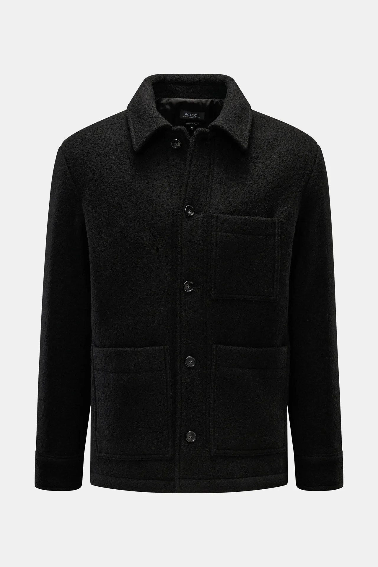 A.P.C. - Herren - Bouclé-Overshirt %27Emile%27 schwarz A.P.C. - Herren - Bouclé-Overshirt %27Emile%27 schwarz