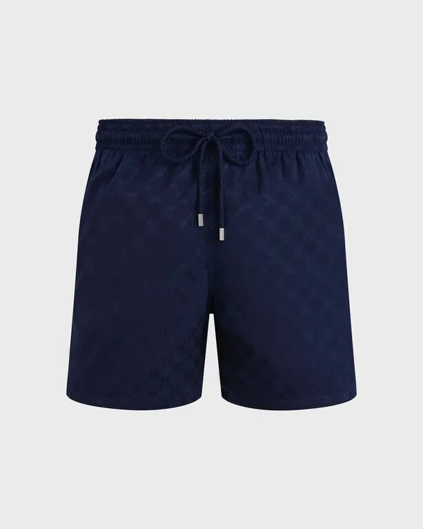 Vilebrequin - Turtle Monogram Jacquard Badeshorts Für Herren - Bademode - Moopea - Blau - Größe M Vilebrequin - Turtle Monogram Jacquard Badeshorts Für Herren - Bademode - Moopea - Blau - Größe M