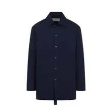 Mordecai - Ink Blue Pocket Collar Shirt - Größe L - blau Mordecai - Ink Blue Pocket Collar Shirt - Größe L - blau