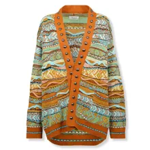 Laneus - Button-Down Knitted Cardigan With Classic Design - Größe 42 - orange Laneus - Button-Down Knitted Cardigan With Classic Design - Größe 42 - orange