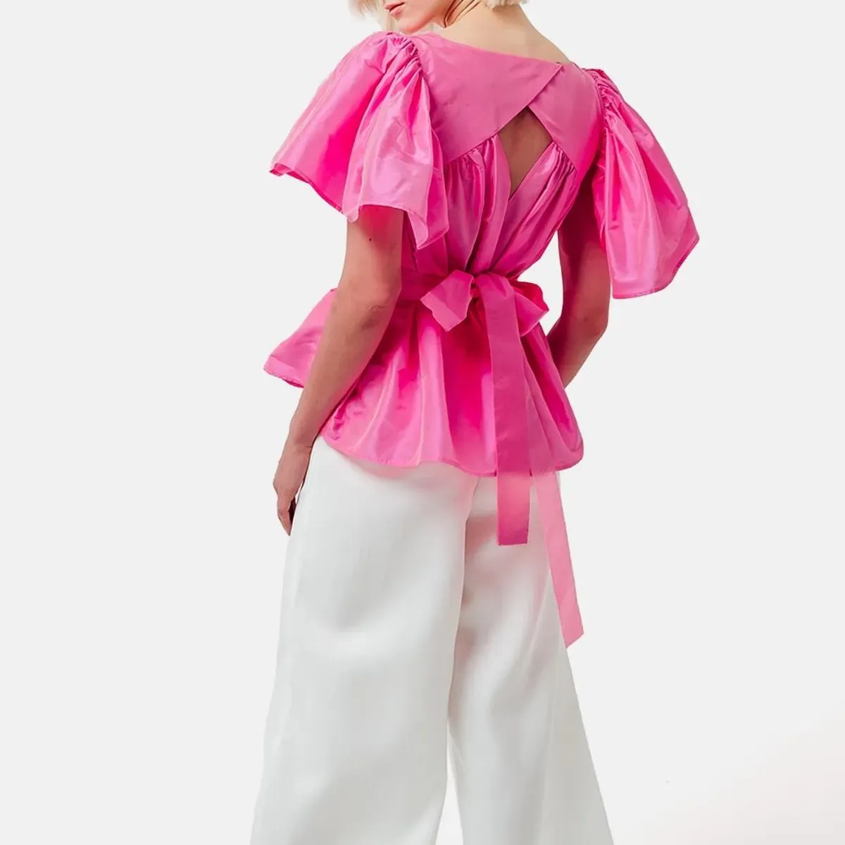 Helene Galwas - Bluse aus Dupionseide FILIPARE - Größe M/L - pink – Bild 3