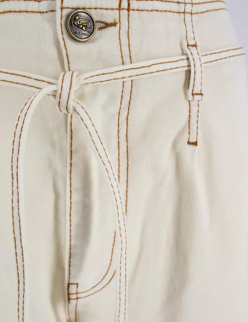 Etro - High-Waisted White Denim Jeans - Größe 27 - weiß – Bild 2