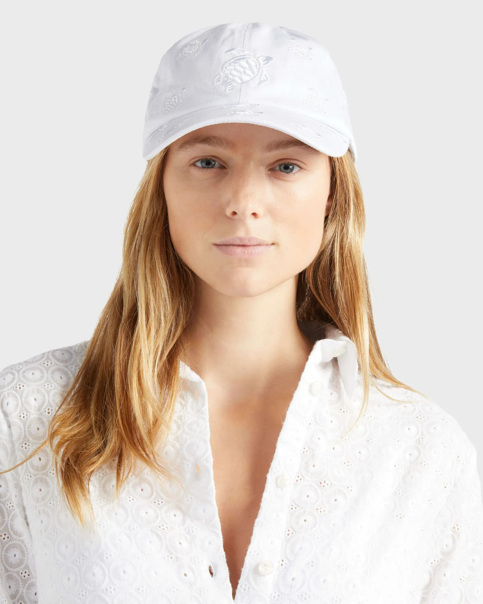 Vilebrequin - Bestickte Turtles All Over Schirmmütze - Mütze - Castle - Weiss - Größe OSFA – Bild 4