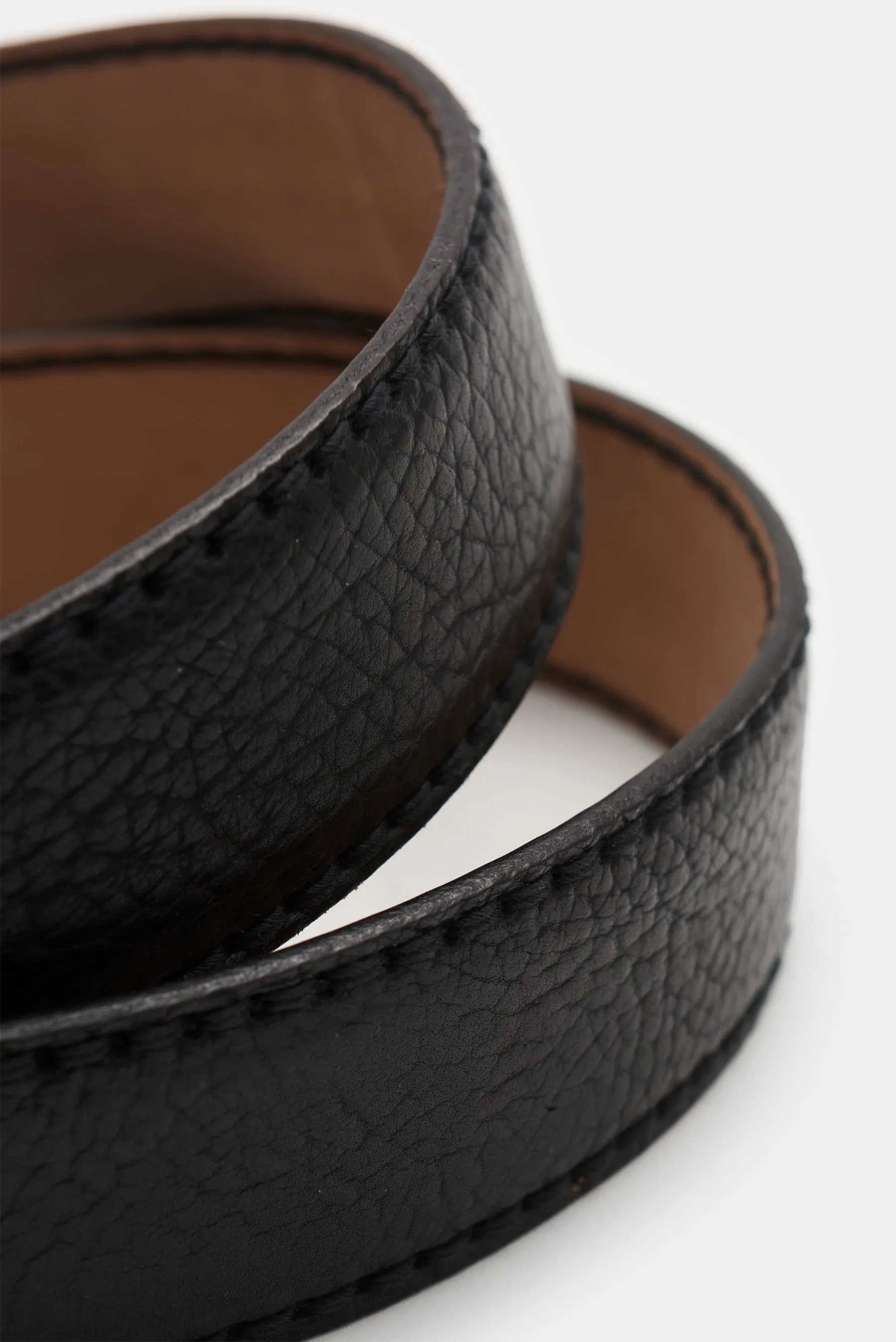 Fausto Colato - Herren - Gürtel Bisonleder schwarz – Bild 3