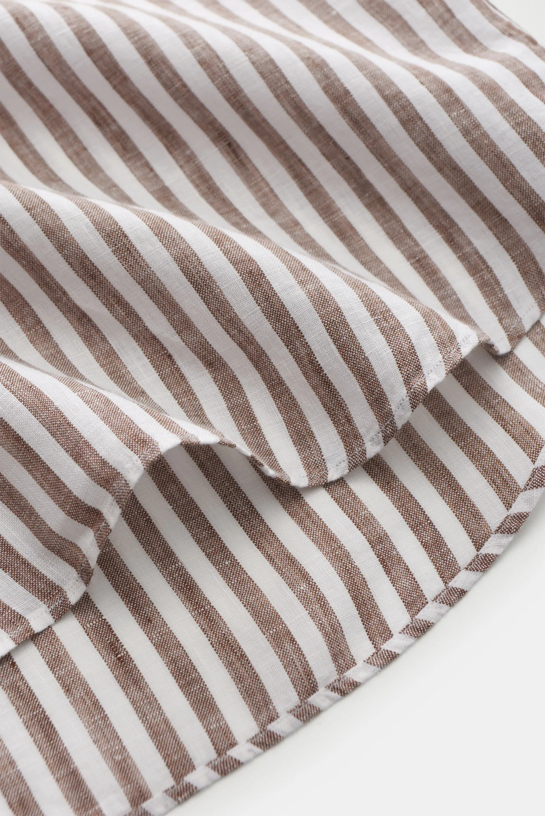 Gherardi - Herren - Leinenhemd Haifisch-Kragen braun/weiß gestreift – Bild 5