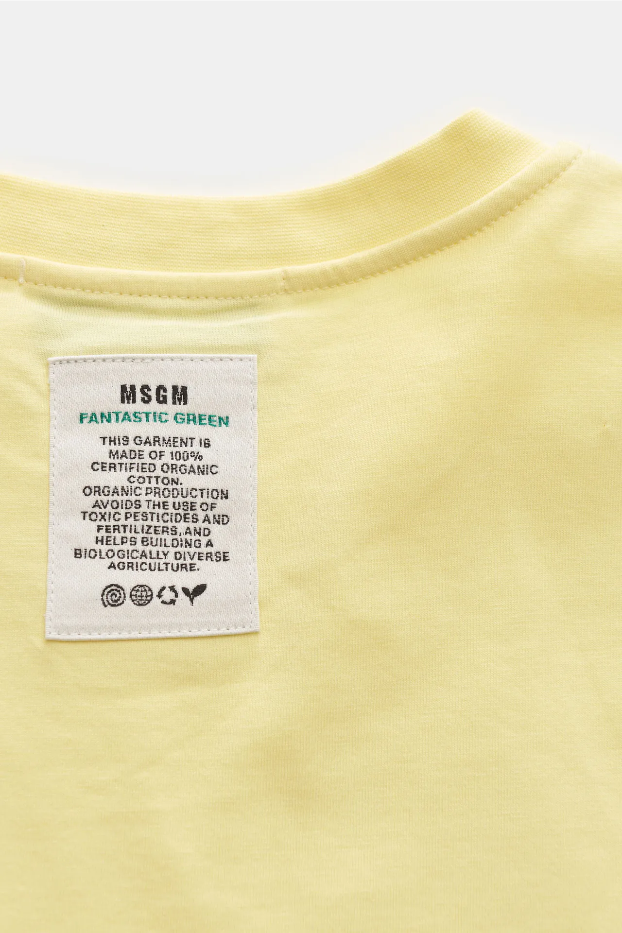 MSGM - Herren - Rundhals-T-Shirt hellgelb – Bild 5