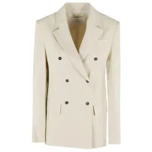 Tela - Double-Breasted Linen Blend Blazer With Front Pock - Größe 38 - beige Tela - Double-Breasted Linen Blend Blazer With Front Pock - Größe 38 - beige