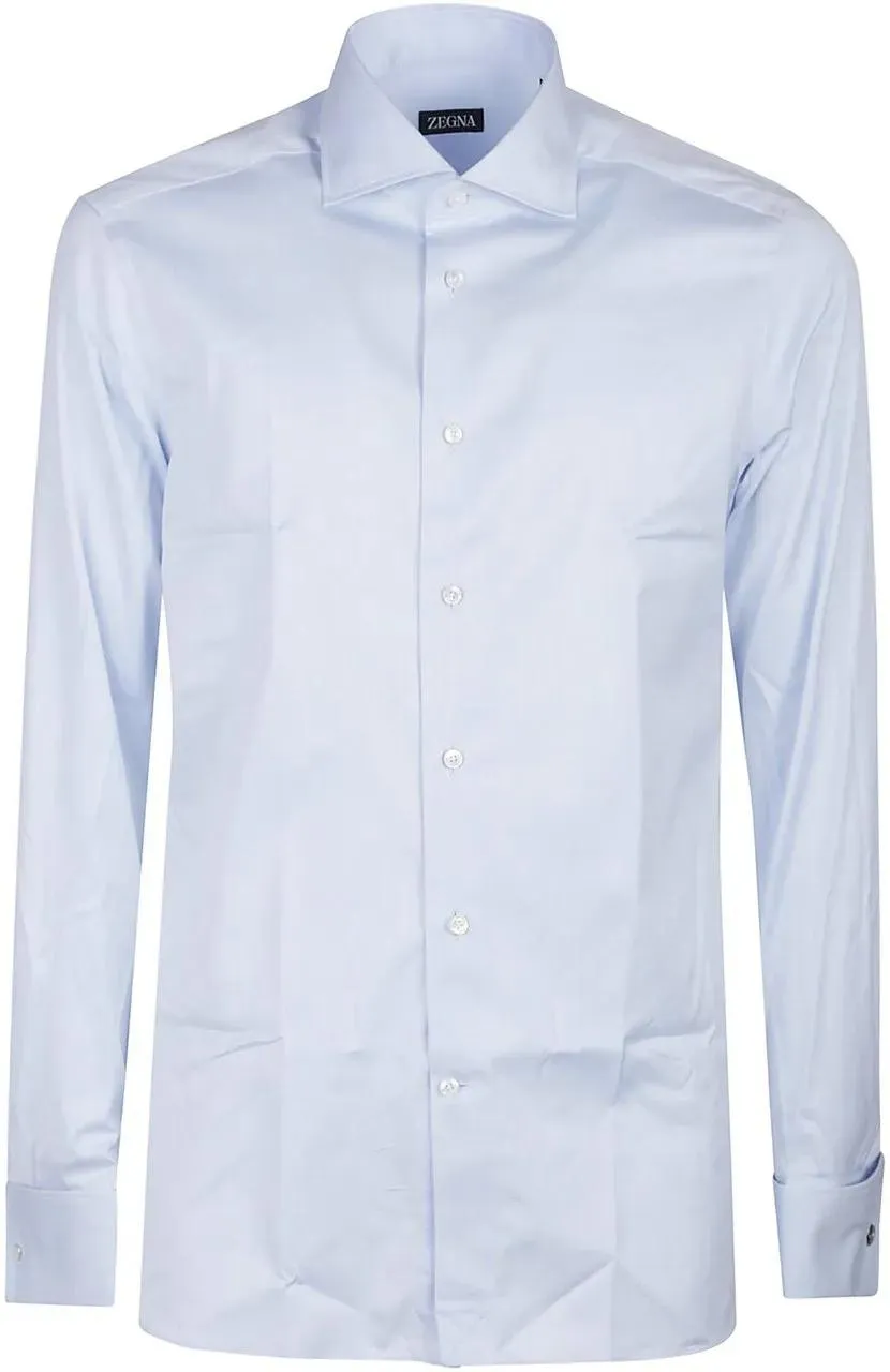 Zegna - Lux Tailoring Long Sleeve Cotton Shirt Blue - Größe 42 - blue Zegna - Lux Tailoring Long Sleeve Cotton Shirt Blue - Größe 42 - blue