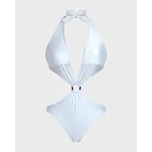 Vilebrequin - Shiny Solid Stretch Trikini Für Damen - Bademode - Fresh - Weiss - Größe L Vilebrequin - Shiny Solid Stretch Trikini Für Damen - Bademode - Fresh - Weiss - Größe L