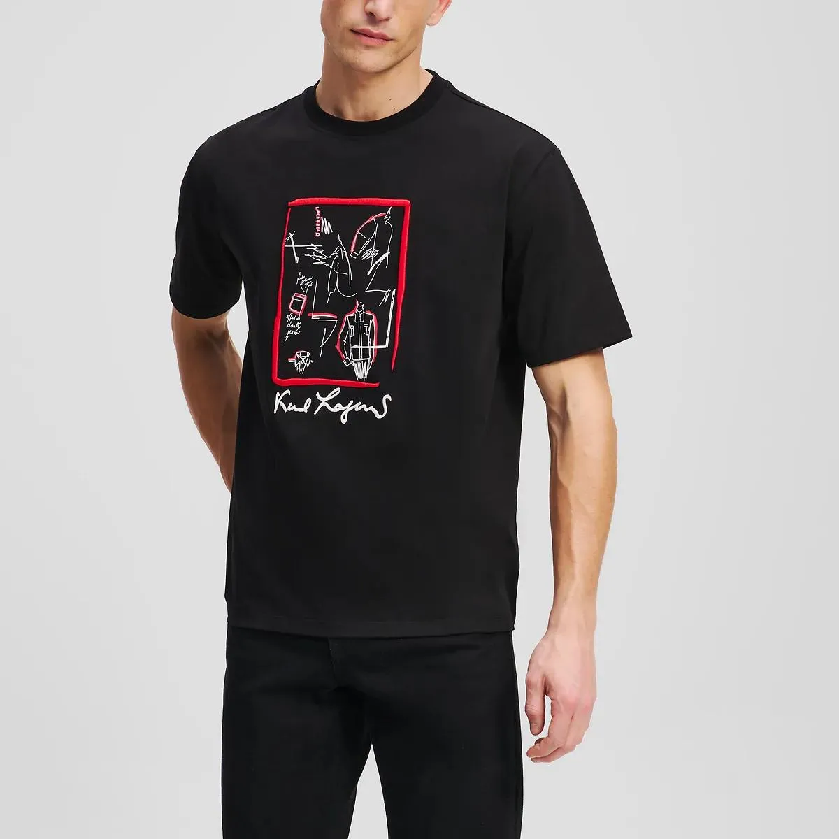 Karl Lagerfeld - KARL SERIES T-SHIRT T-shirt - Größe XL - schwarz – Bild 4