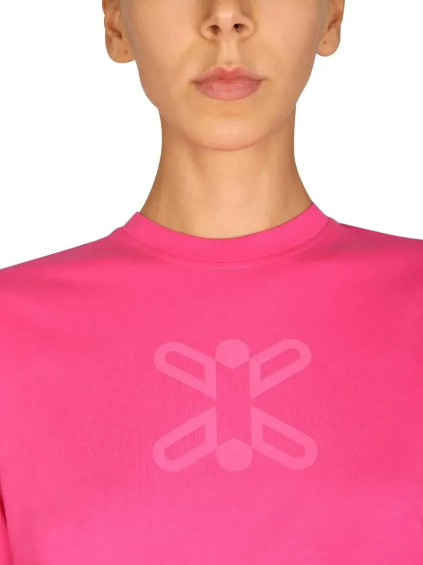 McQ - Subtle Logo T-Shirt With Round Neckline - Größe M - pink – Bild 2