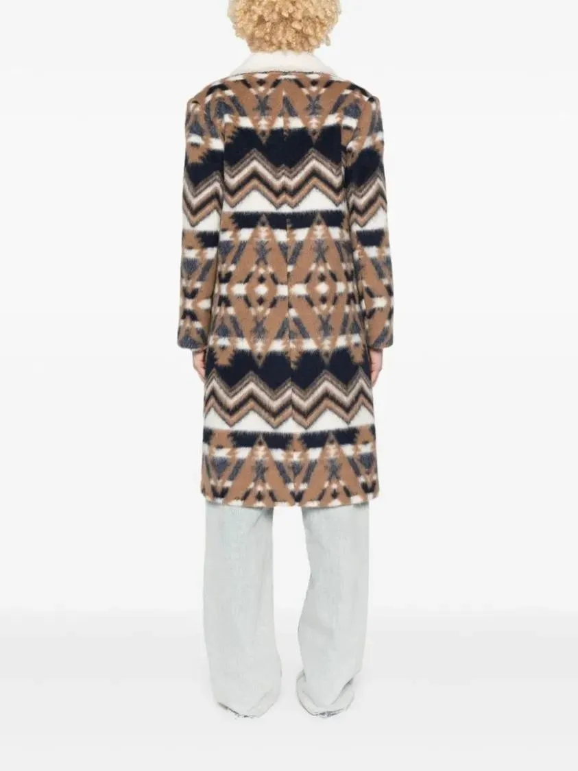 AVA ADORE - Multicolor Coat With Logo - Größe 44 - bunt – Bild 2