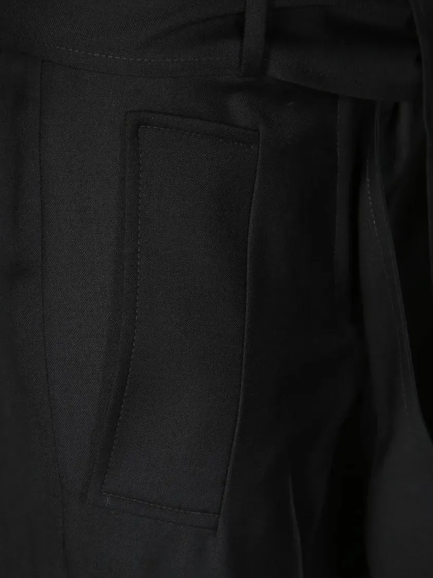 Incotex - High-Waisted Wide-Leg Pants With Fabric Belt Tie - Größe 38 - schwarz – Bild 2