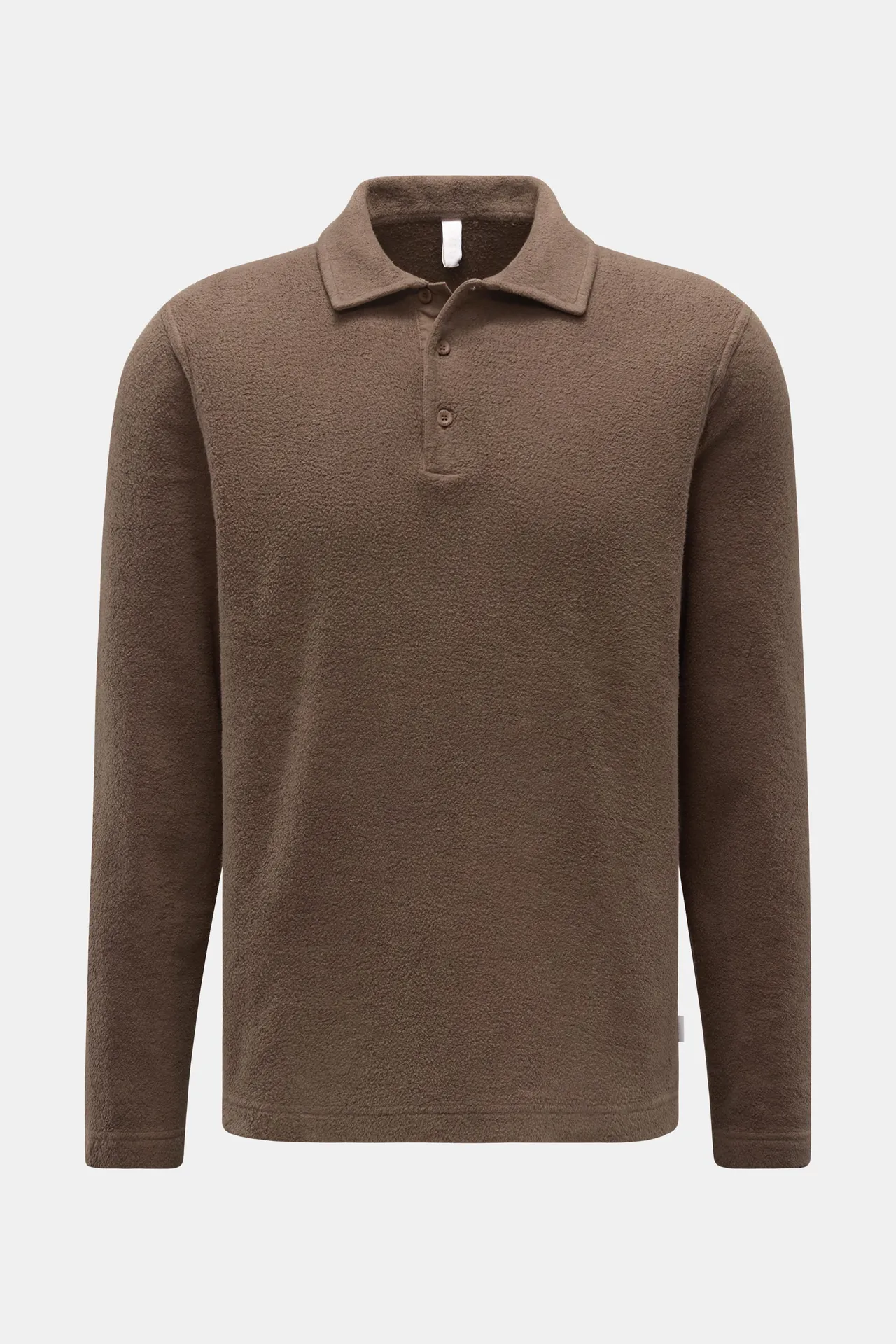 04651/ A trip in a bag - Herren - Fleece Langarm-Poloshirt braun 04651/ A trip in a bag - Herren - Fleece Langarm-Poloshirt braun