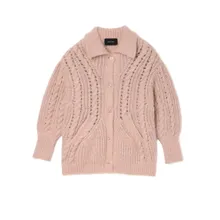 Simone Rocha - Sculpted Collared Chunky Knit Cardigan W/ Emb - Größe M - pink Simone Rocha - Sculpted Collared Chunky Knit Cardigan W/ Emb - Größe M - pink