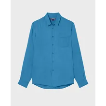 Vilebrequin - Solid Hemd Aus Leinen Für Herren - Hemd - Caroubis - Blau - Größe M Vilebrequin - Solid Hemd Aus Leinen Für Herren - Hemd - Caroubis - Blau - Größe M