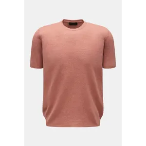 Roberto Collina - Herren - Leinen Kurzarmpullover rostbraun Roberto Collina - Herren - Leinen Kurzarmpullover rostbraun