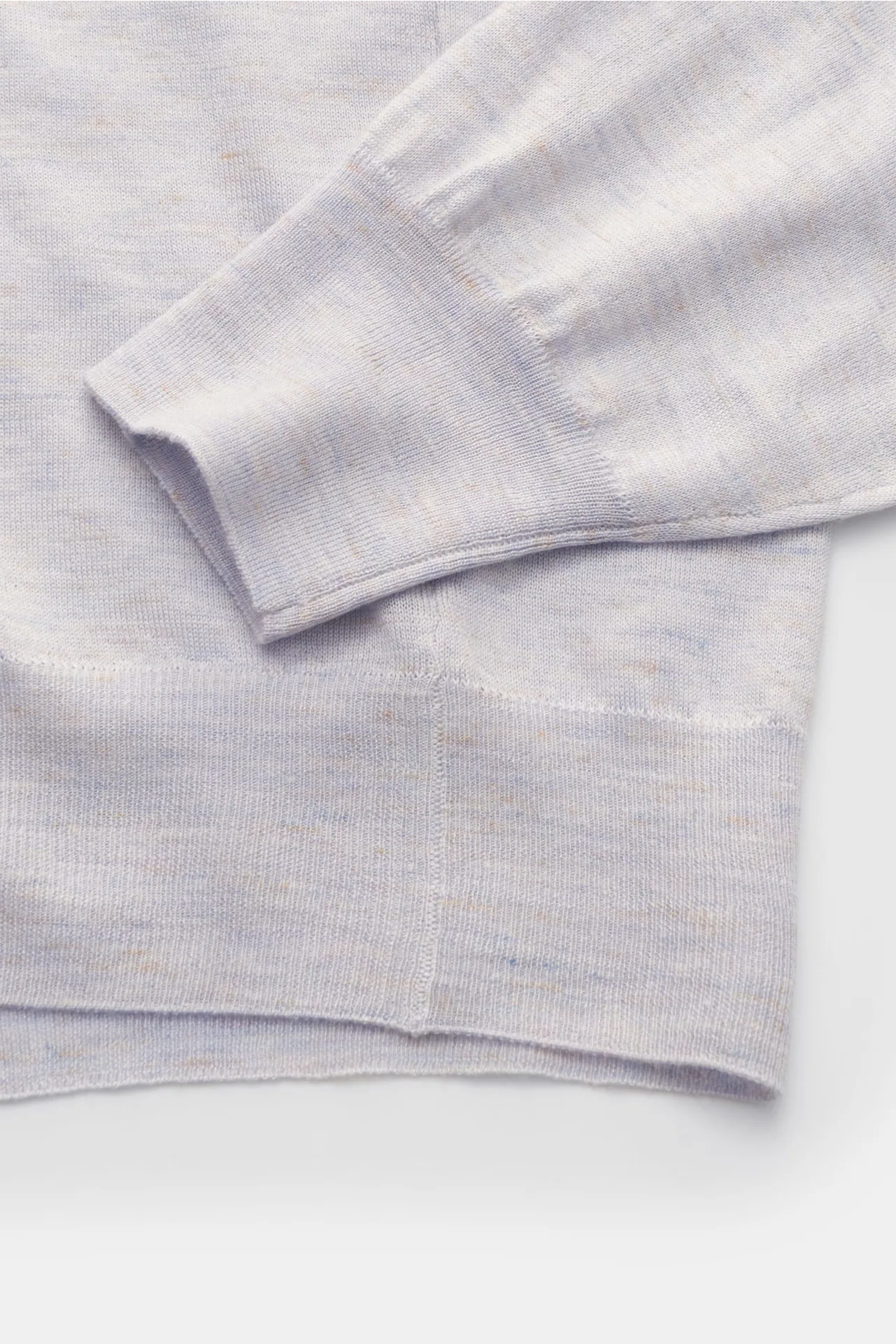 Brunello Cucinelli - Herren - Strickpolo rauchblau meliert – Bild 3