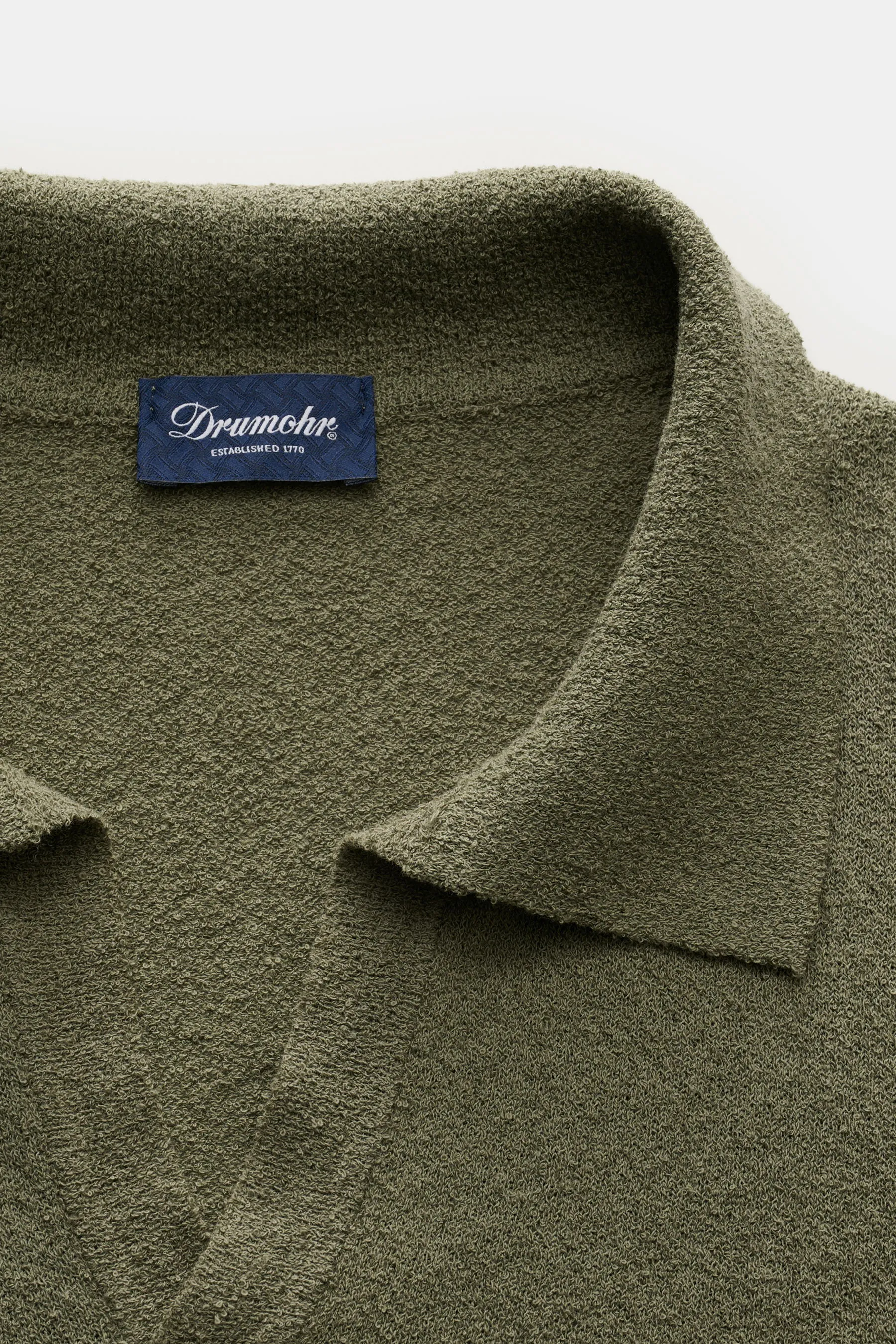 Drumohr - Herren - Kurzarm-Strickpolo graugrün – Bild 2