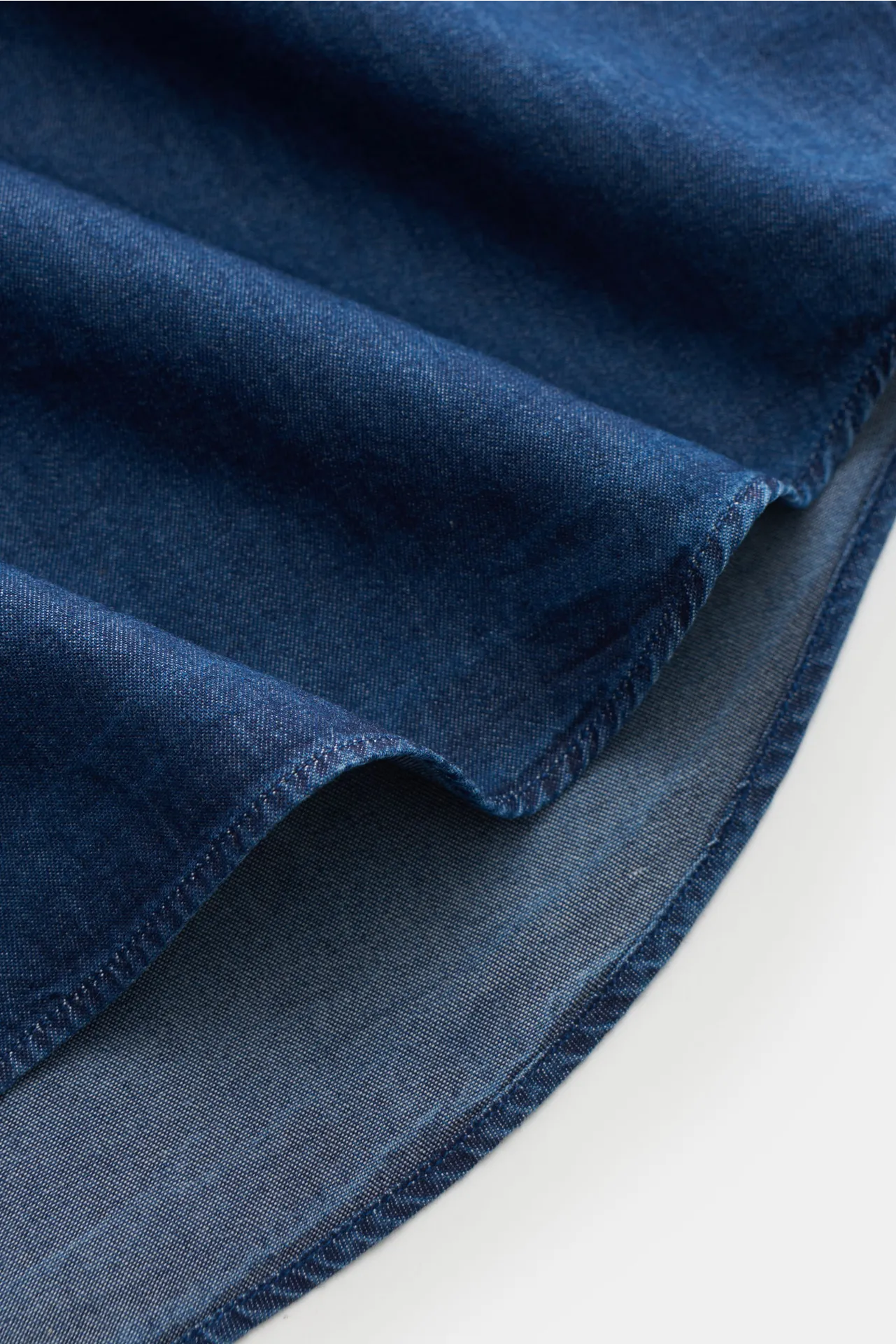 Gherardi - Herren - Chambray-Hemd Haifisch-Kragen dunkelblau – Bild 5