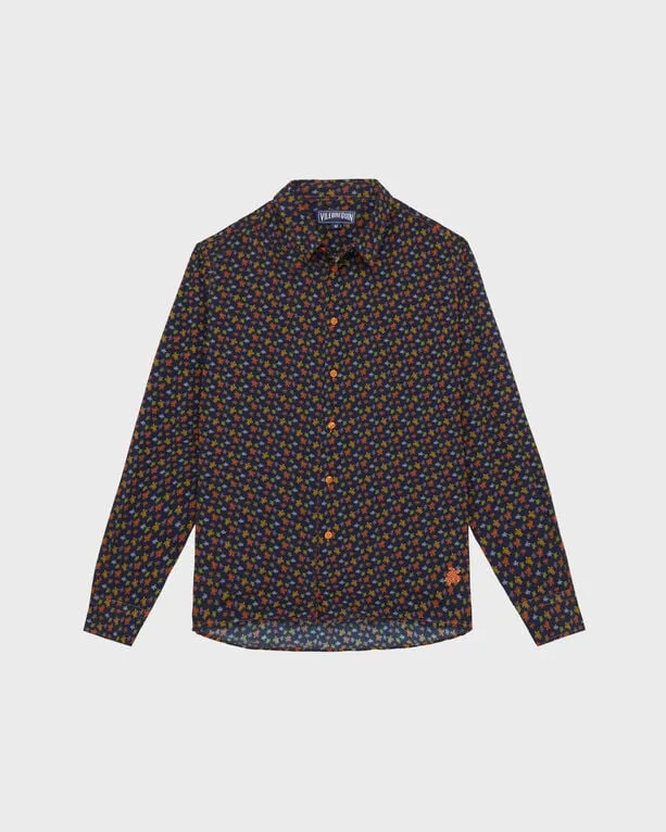 Vilebrequin - Micro Ronde Des Tortues Hemd Aus Baumwollvoile Für Herren - Hemd - Caracal - Orange - Größe XXXL Vilebrequin - Micro Ronde Des Tortues Hemd Aus Baumwollvoile Für Herren - Hemd - Caracal - Orange - Größe XXXL