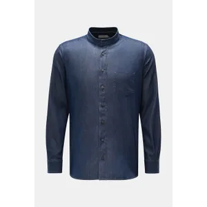 Weber+Weber - Herren - Casual Hemd Grandad-Kragen dunkelblau Weber+Weber - Herren - Casual Hemd Grandad-Kragen dunkelblau