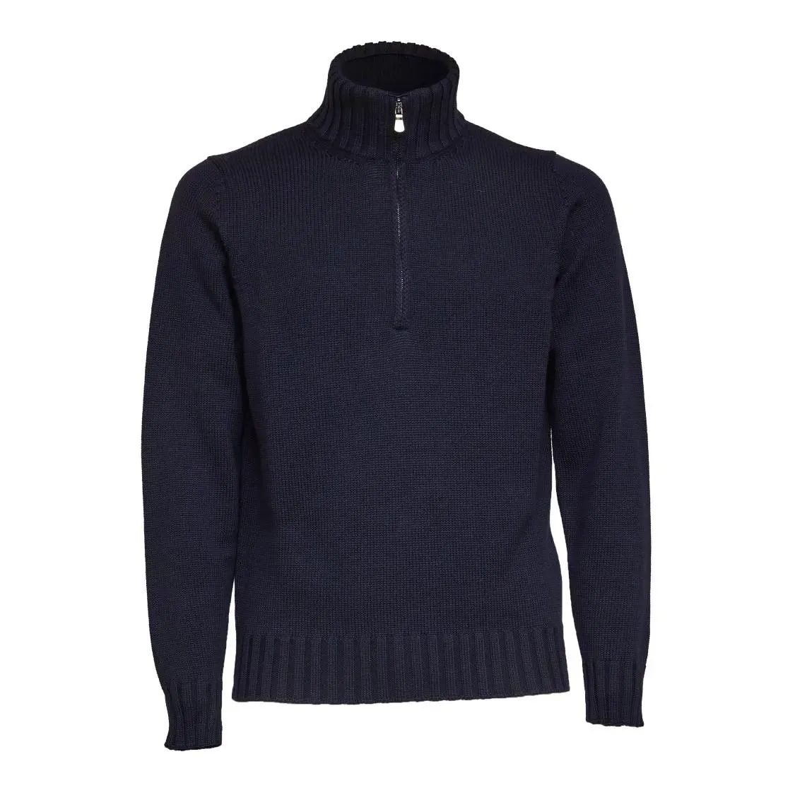 FILIPPO DE LAURENTIIS - Merino Wool Half-Zip Knitwear With Ribbed Details - Größe 48 - blau FILIPPO DE LAURENTIIS - Merino Wool Half-Zip Knitwear With Ribbed Details - Größe 48 - blau
