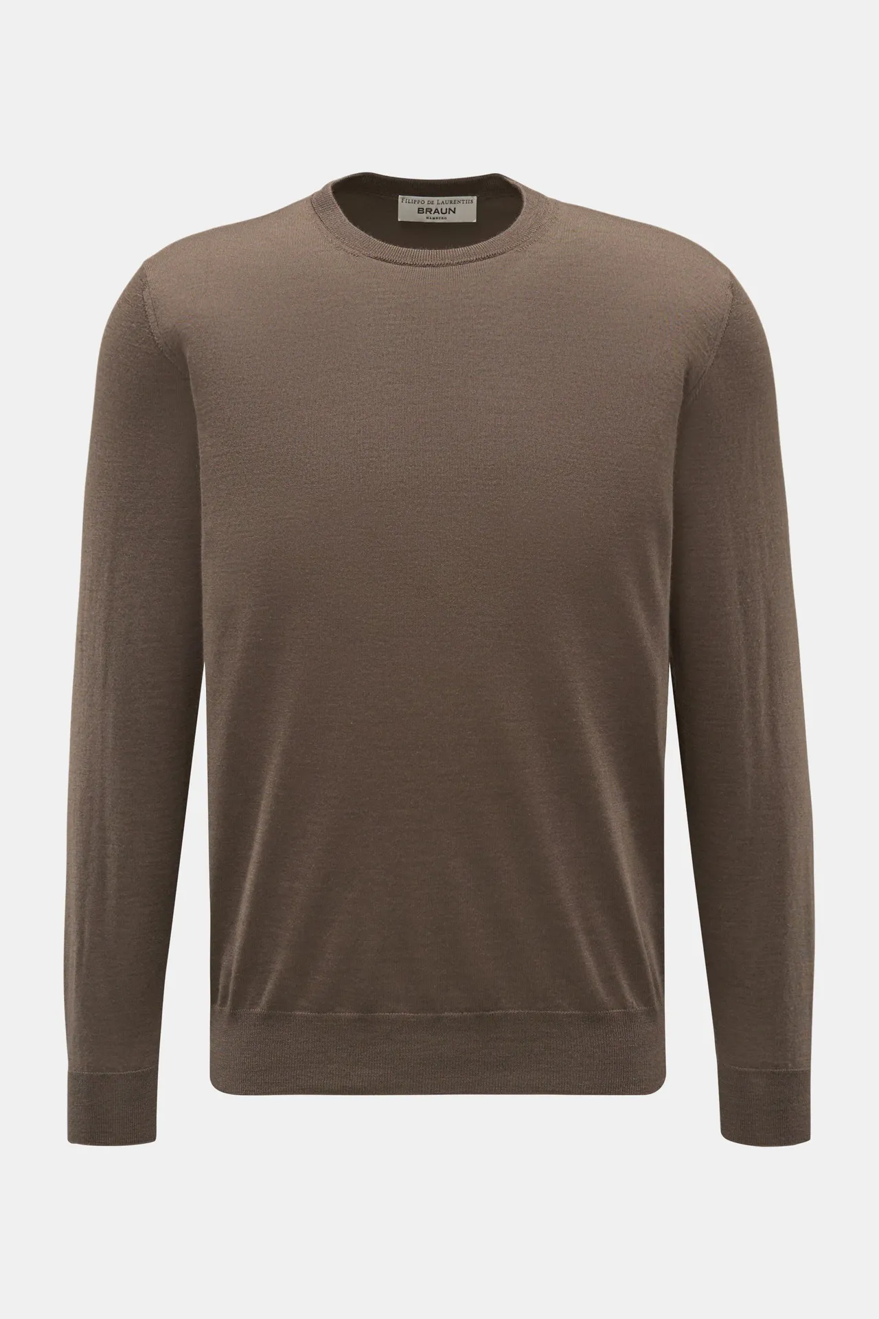 Filippo de Laurentiis - Herren - Feinstrick-Rundhalspullover graubraun Filippo de Laurentiis - Herren - Feinstrick-Rundhalspullover graubraun