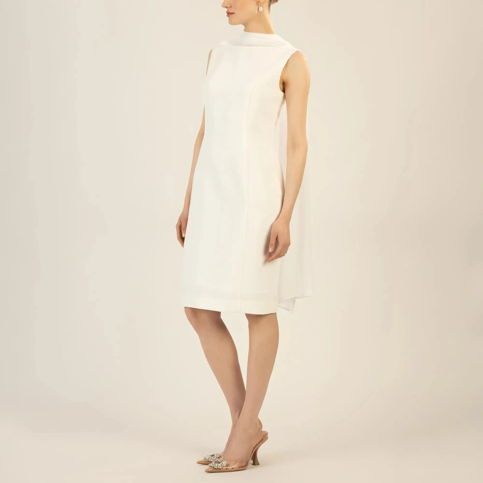 Apart - Kleid mit Chiffonstola - Größe 38 - creme – Bild 2