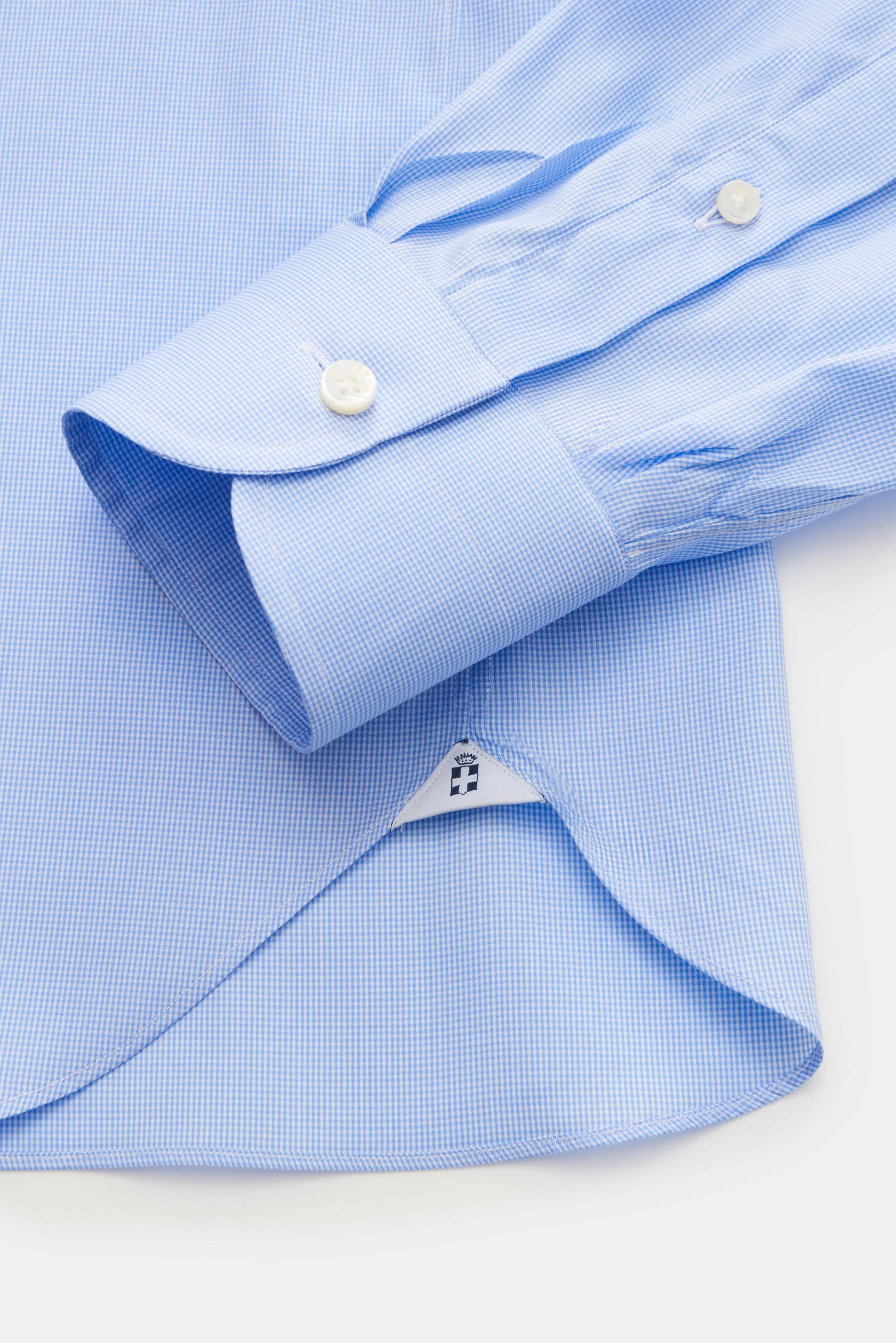 Truzzi - Herren - Business Hemd Haifisch-Kragen 'Napoli Busto' hellblau/weiß kariert – Bild 3