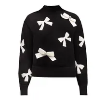 Karl Lagerfeld - Exklusiver Schleifenpullover - Größe XS - schwarz Karl Lagerfeld - Exklusiver Schleifenpullover - Größe XS - schwarz