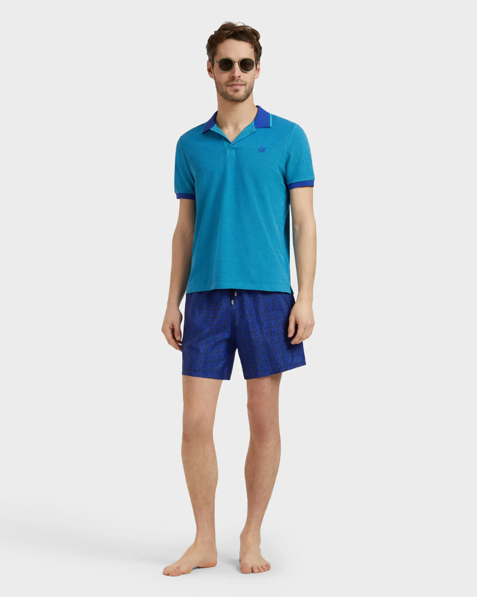 Vilebrequin - Ultraleichte Und Verstaubare Turtles Net Badeshorts Für Herren - Bademode - Mahina - Blau - Größe L – Bild 6